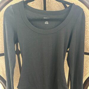 American Eagle Black Long Sleeve Bodysuit Size Medium